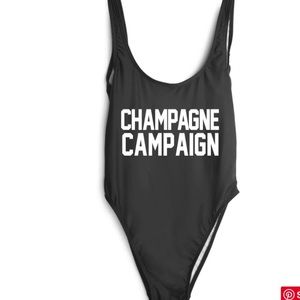 Private Party Swim “Champagne Campaign” One piece NWOT